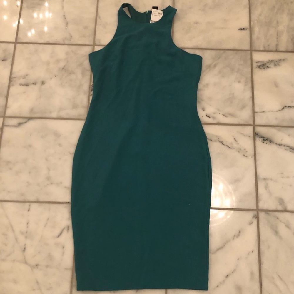 Green racer back dress